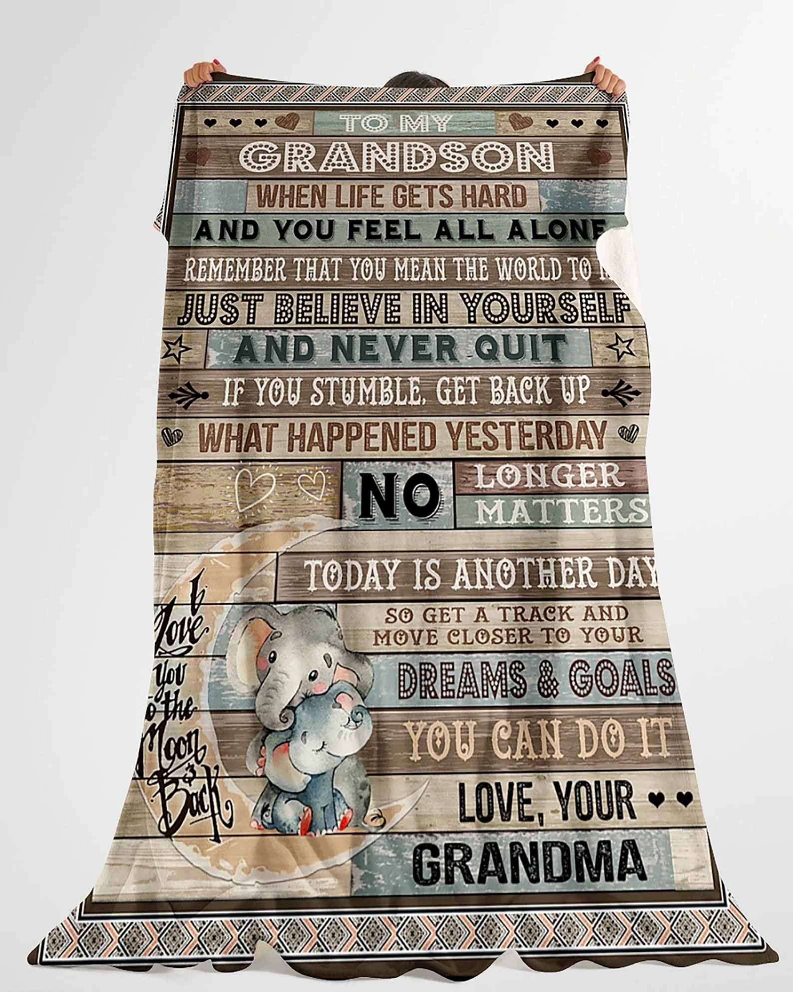 Personalized to My Grandson BlanketJust Believe In Yourself Etsy