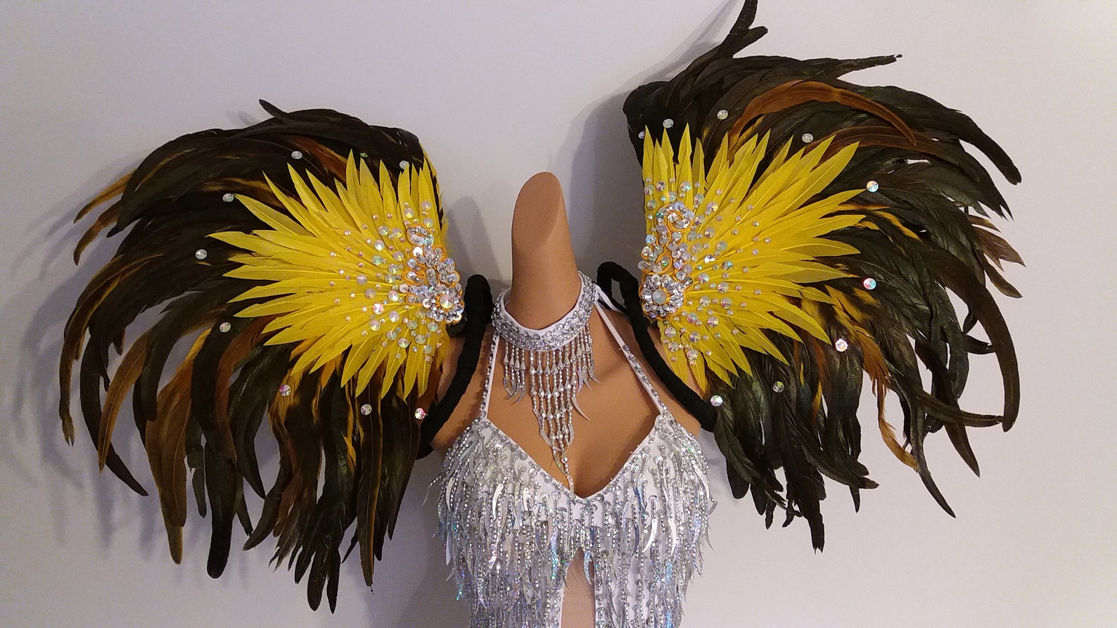 GOLD Large Feather WINGS Samba Outfit Carnival Brazil Las Etsy