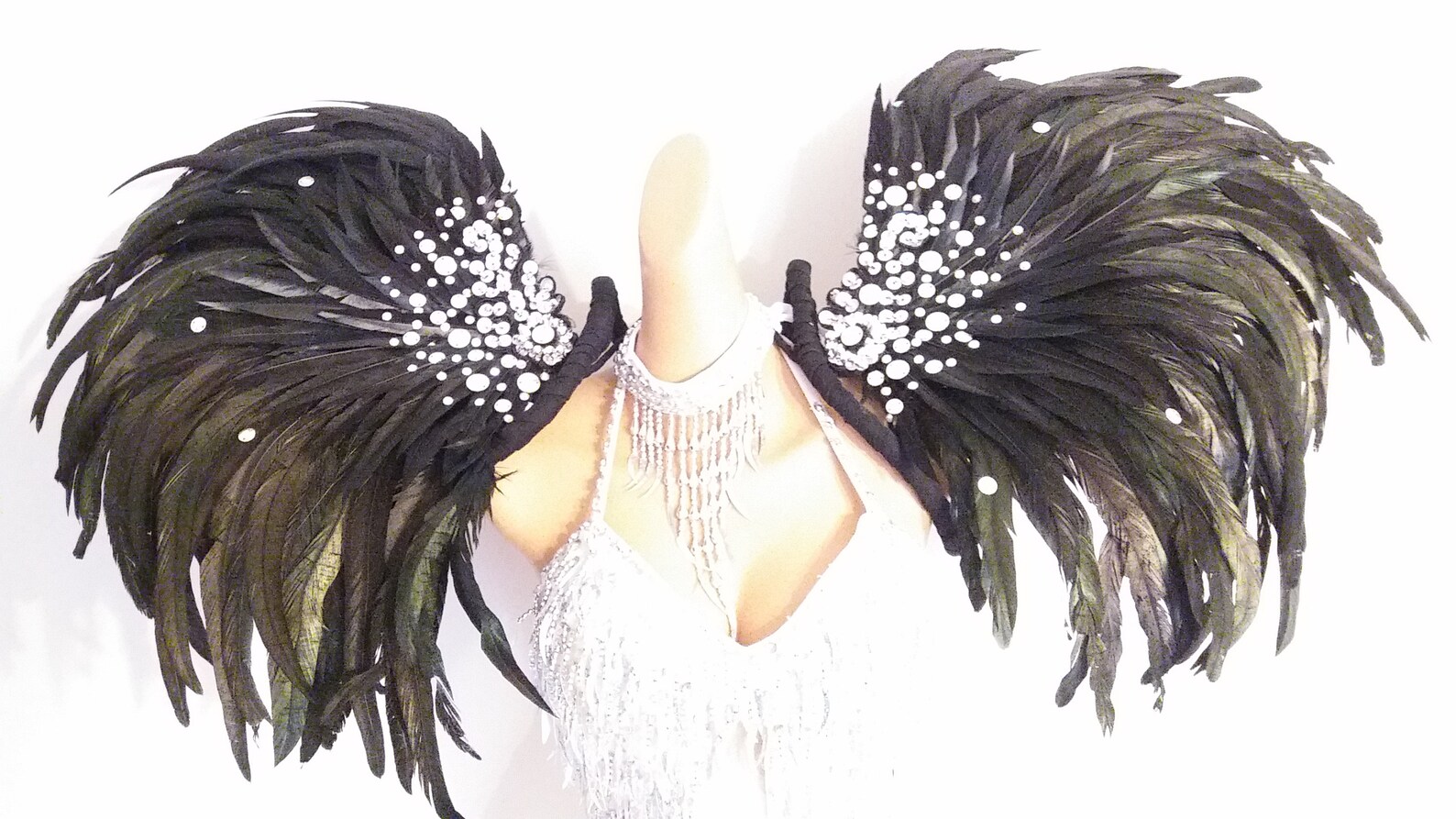 BLACK Large Feather WINGS Samba Outfit Carnival Brazil Las Etsy