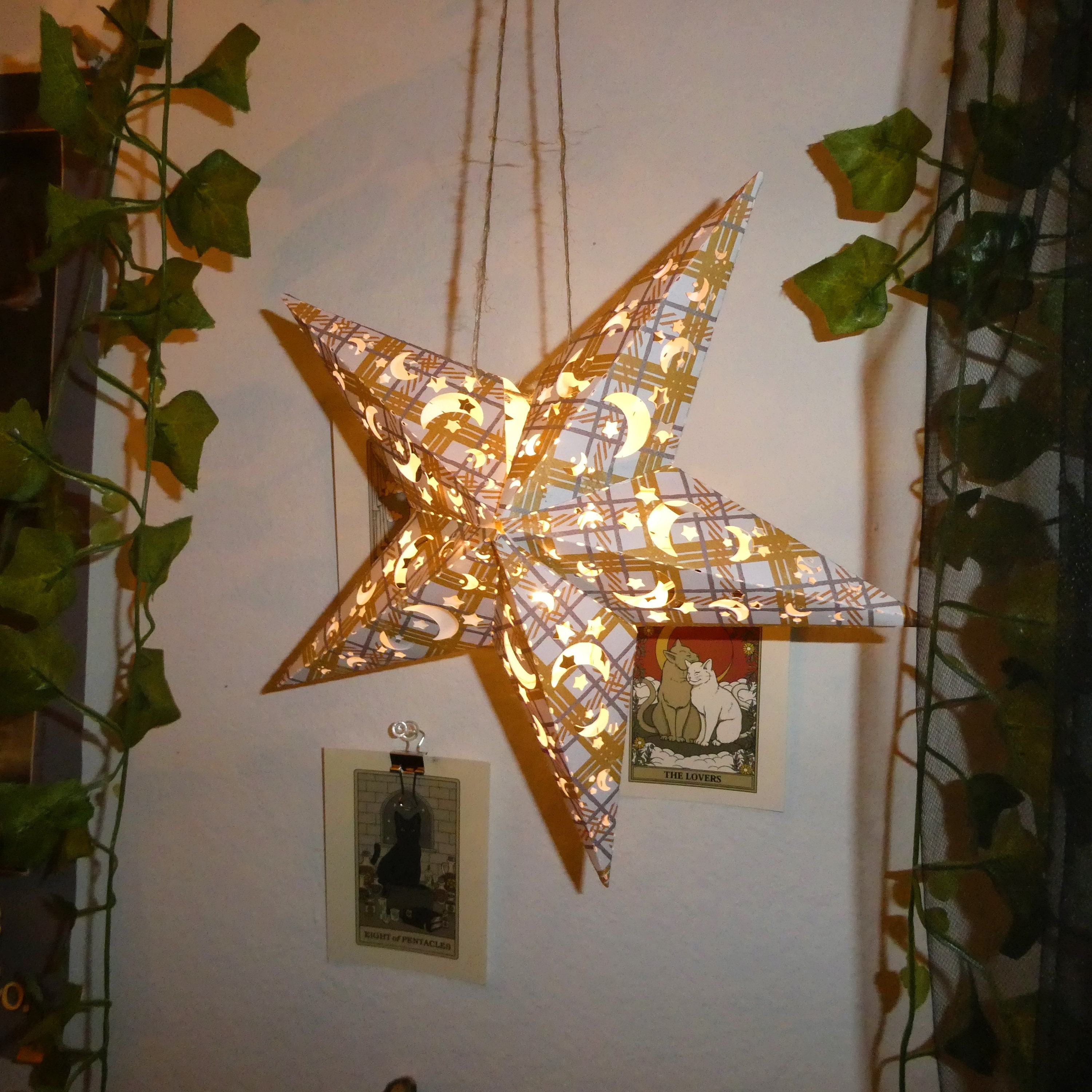 Paper Star Lantern Fairy Lights Included 9 Etsy