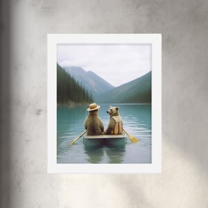 8x10 Framed Print - Bears Fishin&#39;