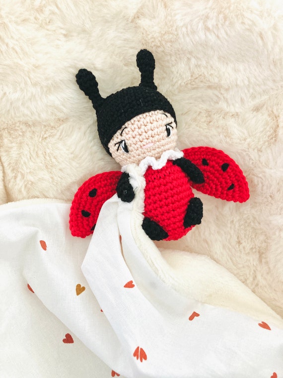 Doudou lange coccinelle au crochet cadeau de naissance doudou peluche coccinelle avec lange doudou coccinelle crochet cadeau de naissance Etsy France