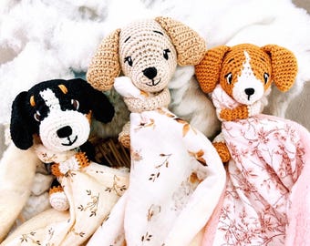 Coperta/fascia per cani all'uncinetto, regalo per neonati, peluche per cani con fascia, adatta a Jack Russell Terrier, Labrador Retriever e cani da montagna bernesi