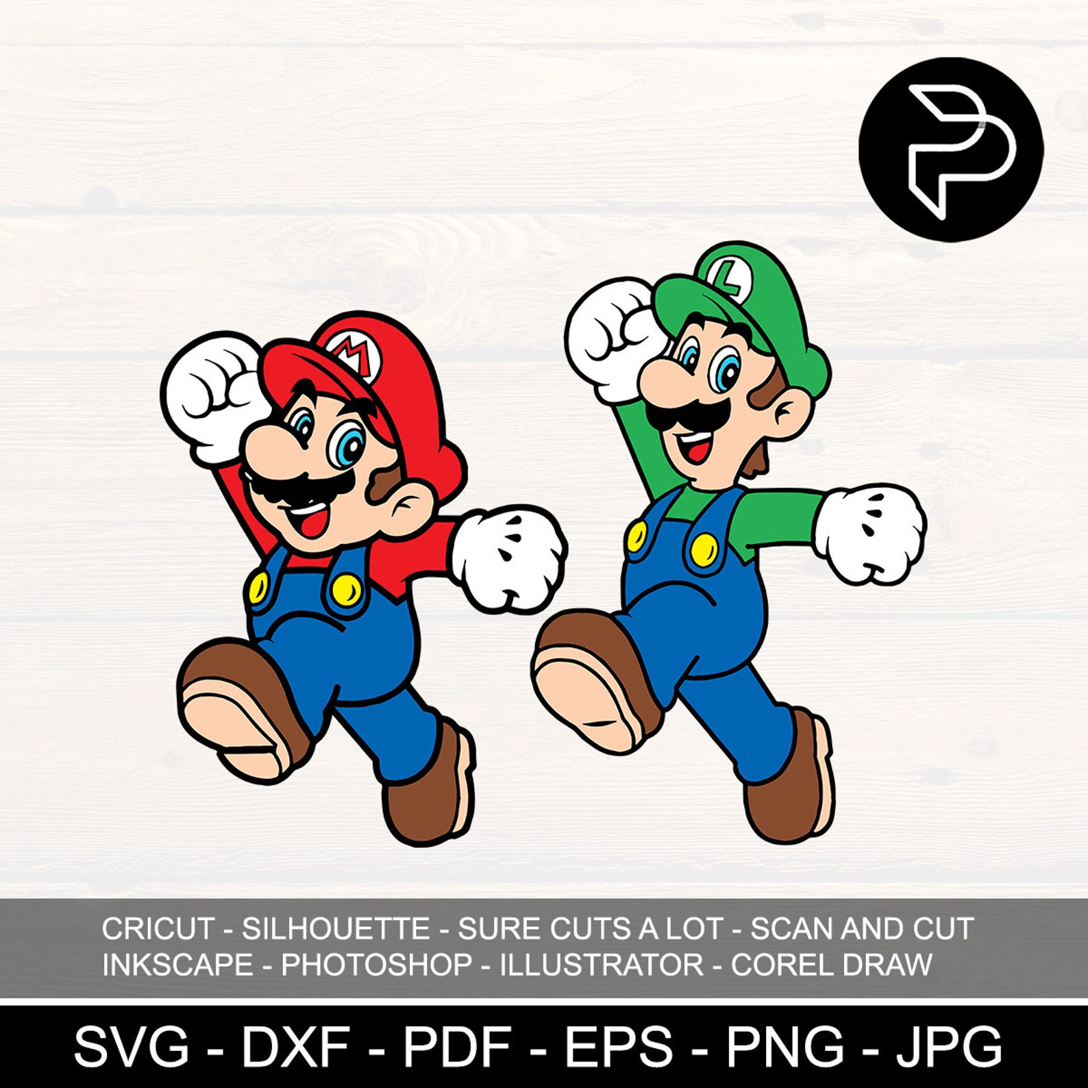 Super Mario and Luigi SVG Digital File Digital Download for | Etsy