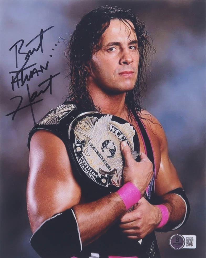 ブレット「ヒットマン」ハート直筆サイン入り8x10写真 WWEレスラー JSA