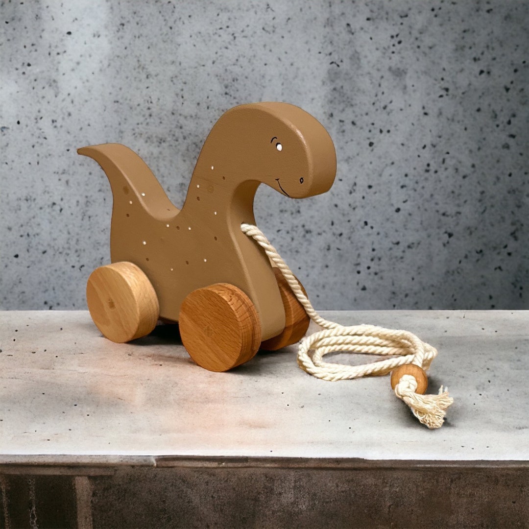 Wooden Pullalong Dinosaur Toy for Toddlers Perfect First Etsy