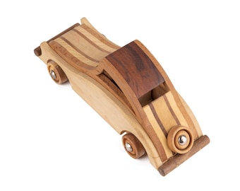 Wooden Retro Car for kids Play Wooden Handmade Vehicle Gift for Him Eco Car for Kids Classic Car for Adults Beautiful Home Decor Push Toy