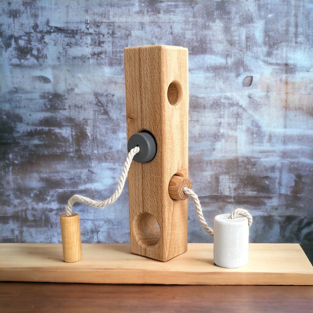 Handmade Wooden Lacing and Size Recognition Toy - A Fun and Educational ...