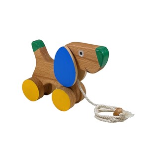 Cute Wooden Pull Along Toy Puppy Perfect 1st Birthday Gift Eco-Friendly Toddler Push and Pull Toy Dog Interactive and Safe Toy image 7
