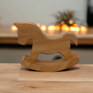 Handcrafted Wooden Rocking Horse Toy for Kids | Small Size Perfect for Playrooms and Nursery Decor | Eco-Friendly and Non-Toxic Materials