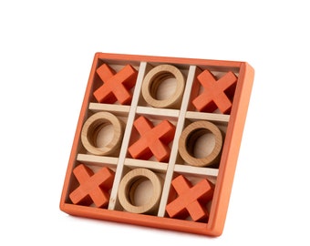 Tic Tac Toe Board Game Outdoor Indoor Wooden XOXO Family Game 2 Player Tabletop Game