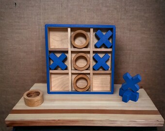 Handmade Wooden Tic Tac Toe Game | Classic Board Game | XOXO Tabletop Game | Home Decor and Family Fun Game | Perfect Gift Idea | Kids Gift