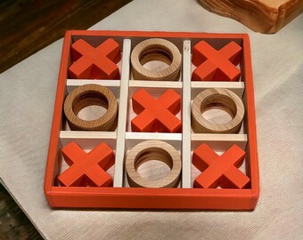 Unique Wooden Tic Tac Toe Game - Classic XOXO Board Game for Family Fun and Home Decor - Perfect Gift for Kids and Adults - XO Game