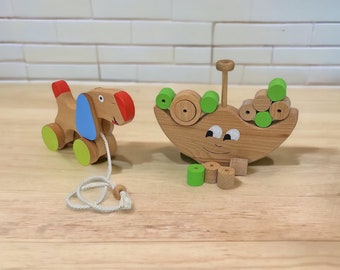 Wooden Toy Set, Pull Along Dog & Balance Toy, Best Toys for Kids | Perfect Gift for Toddlers and Preschoolers