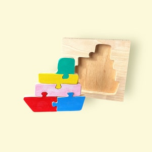 Wooden Boat Puzzle for Little Kids Fun and Educational Toy for Toddlers Perfect for Developing Fine Motor Skills and Imagination image 10