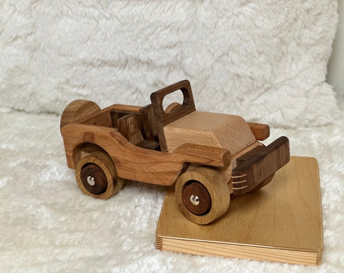 Handmade Wooden JEEP Car Toy | Unique Gift for Kids and Adults | Collectible Cars | Vintage Decor