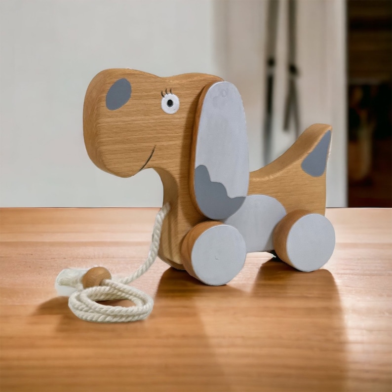 Wooden Pullalong Toy Dog for Toddlers Cute and Ecofriendly Gift Ideal