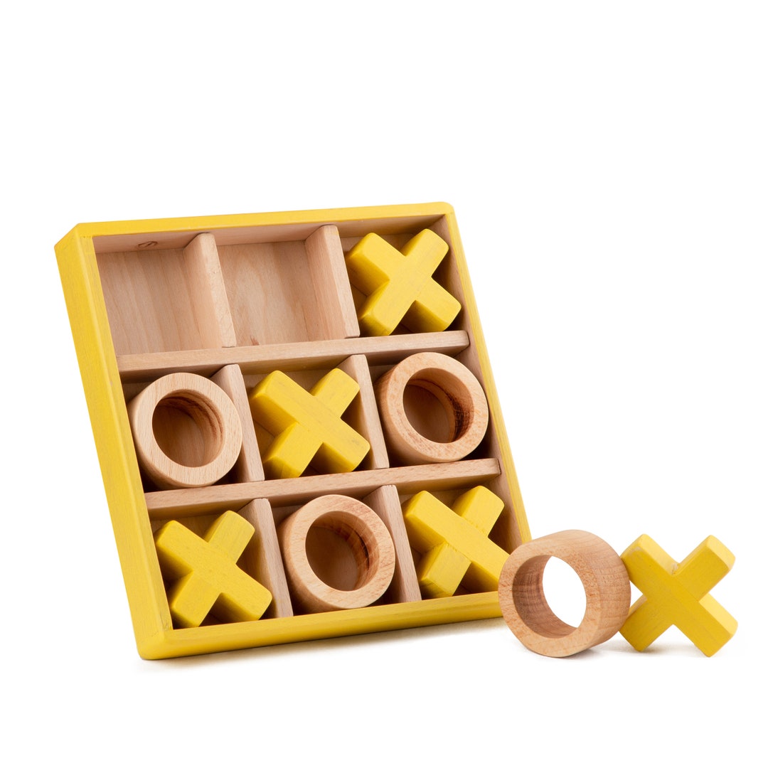 Tic Tac Toe Board Game Wooden XO Family Game Strategy Board Educational