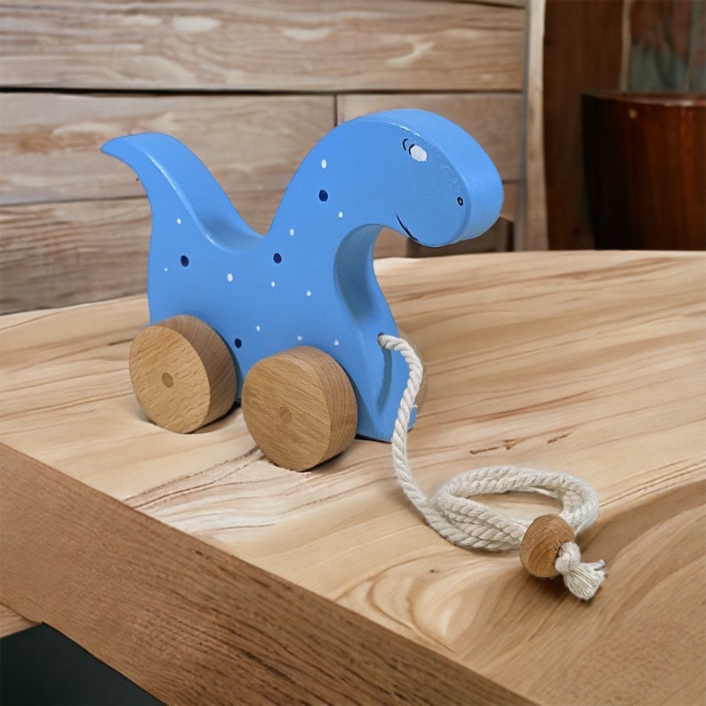 Wooden Pullalong Dinosaur Toy 1st Birthday Gift Push and Etsy Australia