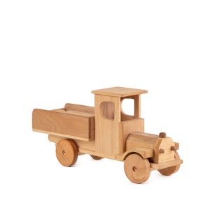 Wooden Cargo Truck Toy with Blocks for Your Toddler, Push And Pull Toy for Kids Montessori Car for babies, Handmade Wood Educational Gift image 2