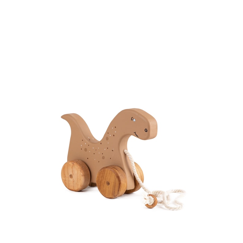 Wooden Pullalong Dinosaur Toy for Toddlers Perfect First Etsy