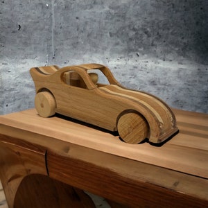 Handcrafted Wooden Toy Car for Kids | Push Toy for Toddlers | Vintage Sports Car Design | Eco-Friendly Gift for Boys | Father's Day Gift