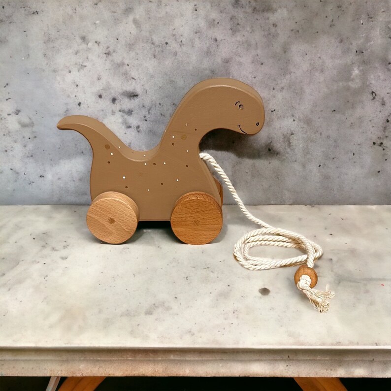 Wooden Pullalong Dinosaur Toy for Toddlers Perfect First Etsy
