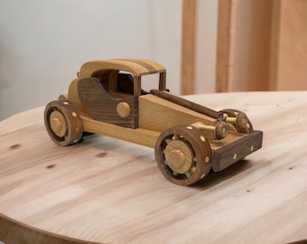 Handmade Wooden Retro Car - Unique Gift for Kids and Adults - Collectible Decor - Father's Day Present