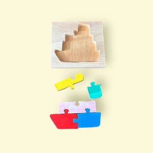 Wooden Boat Puzzle for Little Kids Fun and Educational Toy for Toddlers Perfect for Developing Fine Motor Skills and Imagination image 8