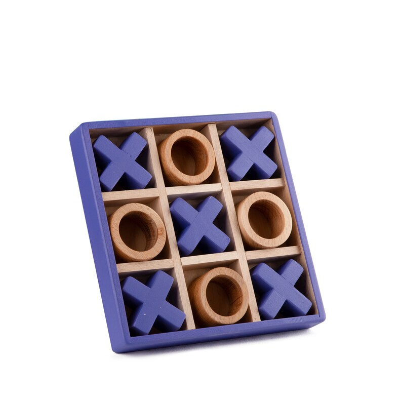 Tic Tac Toe Board Game, Indoor and Outdoor Wooden XOXO Family Game 2