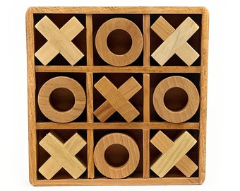 Wooden Tic Tac Toe Board Game, XO Game, Educational Board Game, Handmade Wooden Board Game XO, Montessori Wooden Game, Board Game Gift