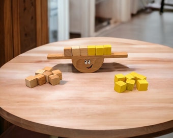 Jouet d'équilibrage en bois Montessori pour les tout-petits – Jouet éducatif à empiler pour enfants – Jeu d'équilibre en bois – Cadeau parfait pour les garçons et les filles