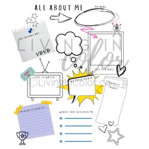 About Me Printable Worksheet, About Me Theme, Homeschool Printables ...