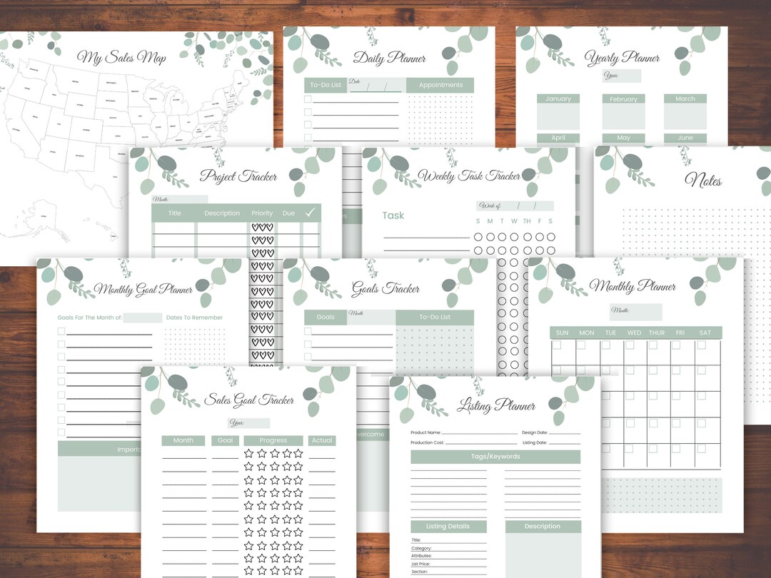 Etsy Shop Business Planner, Printable Etsy Shop Planner, Etsy Seller ...