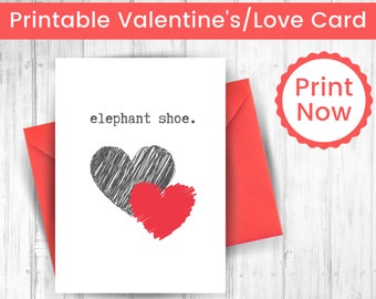 Love Card, Anniversary Card, Printable Valentine Card, Valentine Card for Him, Valentine Card for Her,