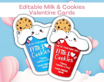 Cookies and Milk Kids Valentine Printables Chips Ahoy Cookies, School Valentine, Cookie Valentine, Class Valentines, Printable Valentines