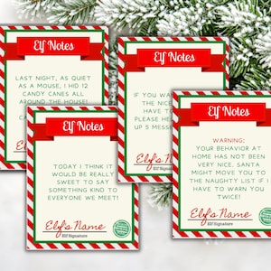 Tarjetas de notas de elfo imprimibles, tarjetas de actividades de elfo, carta editable de un elfo, nota de tu elfo, llegada de un elfo, accesorios de elfo, ideas fáciles de elfo, digital