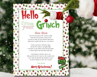 EDITABLE Letter from Grinch, Grinch Arrival Letter, Official Letter from Grinch, Grinch Christmas, Letter from the Grinch, Letter from Elf
