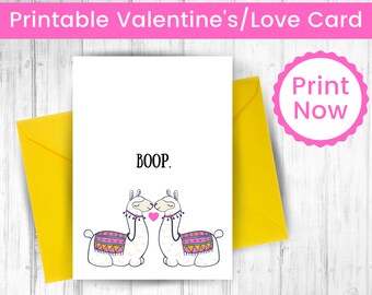 Love Card, Boop Card, Anniversary for Him, Anniversary for Her, Valentines for Him, Valentines for Her, Printable Love Card, Llama card
