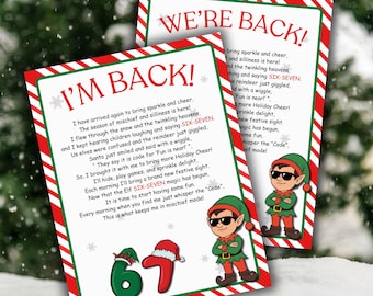 Printable 67 Elf Arrival Letter | Christmas Elf Arrival Letter | Easy Elf Ideas | Digital Letter from Elf | Elf Printables | Six Seven Elf