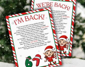 Printable 67 Elf Arrival Letter for Girl Elf | Note from Elf | 6 7 Elf Accessory | Printable Digital Elf Letter | Christmas Elf Letter DIY