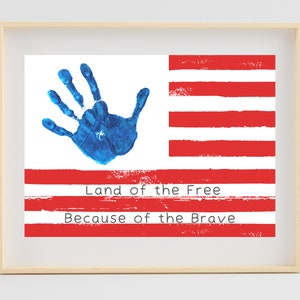 Flag Handprint Art, Fourth of July Handprint Craft for Kids, Printable Fourth of July Craft, Memorial Day Craft, Fourth of July Decor, DIY
