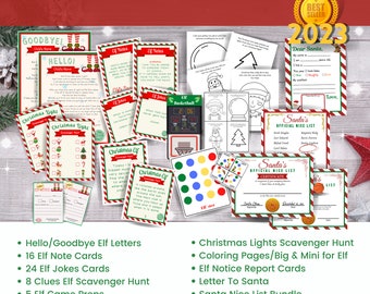 Printable Elf Kit, Elf Bundle, 24 Days of Christmas, Elf Props, Elf Accessories, List of Elf Ideas , Elf Arrival Letter, Easy Elf Ideas