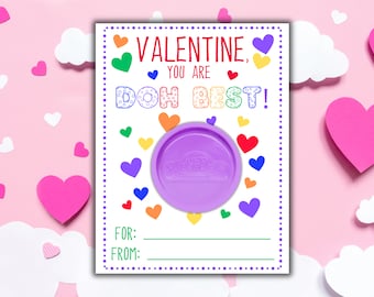 PlayDoh Valentines, Printable Valentine Cards, Non-Candy Valentine Card, Printable Valentine Day Cards for Kids, Preschool Valentines, DIY