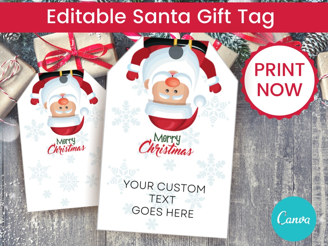 Printable Christmas Gift Tags, Editable Personalized Gift Tags Template ...