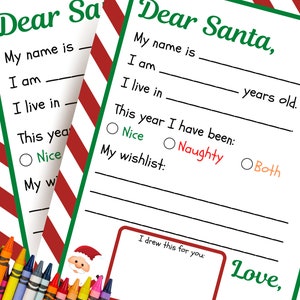 Puede incluir: Una carta imprimible a Pap&aacute; Noel con l&iacute;neas para que el ni&ntilde;o pueda rellenar su nombre, edad y c&oacute;mo ha sido este a&ntilde;o. La carta incluye una secci&oacute;n para que el ni&ntilde;o pueda escribir su lista de Navidad y un espacio para dibujar un dibujo para Pap&aacute; Noel.