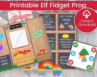 Elf Fidget Booth Kit Printable, Letter Board Signs, Printable Elf Props, Easy Elf Ideas, Elf Game, Elf Note, Elf Kit, Elf Printable, Elf DIY