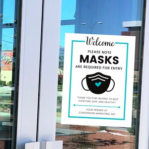 Editable Mask Sign for Business Business Mask Sign Printable | Etsy