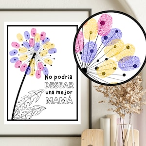 Arte de impressão digital para o dia das mães, presente de dia das mães em espanhol, Regalo dia de la Madre, cartão de dia das mães DIY, kit pré-escolar, artesanato com impressão manual para crianças