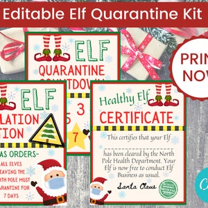 Elf Quarantine Kit Printable, Elf Quarantine Letter, Printable Elf Letter, Elf Return Letter, Elf Letter Printable, Elf Arrival Letter